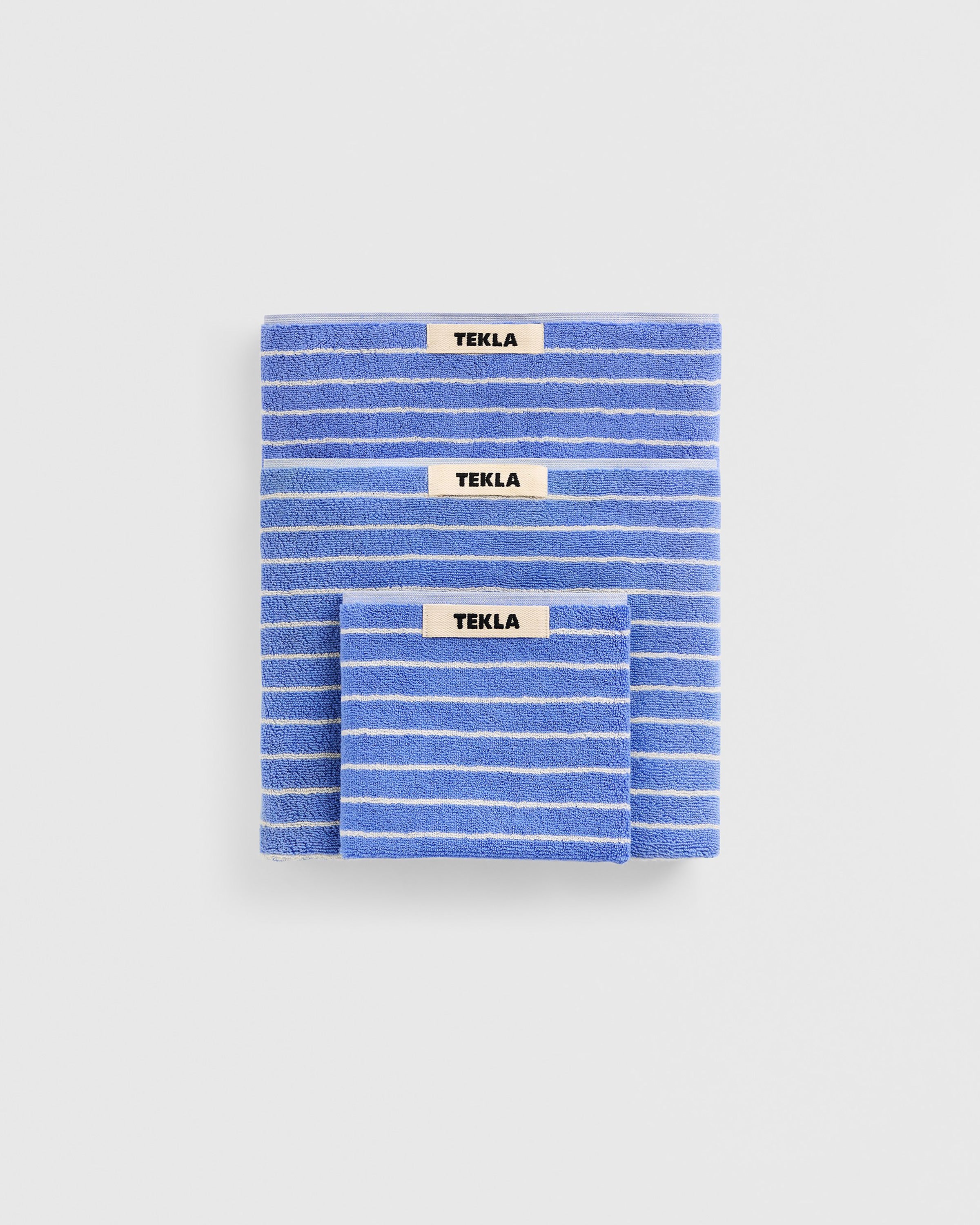 Terry Washcloth 30X30 - Clear Blue Stripes
