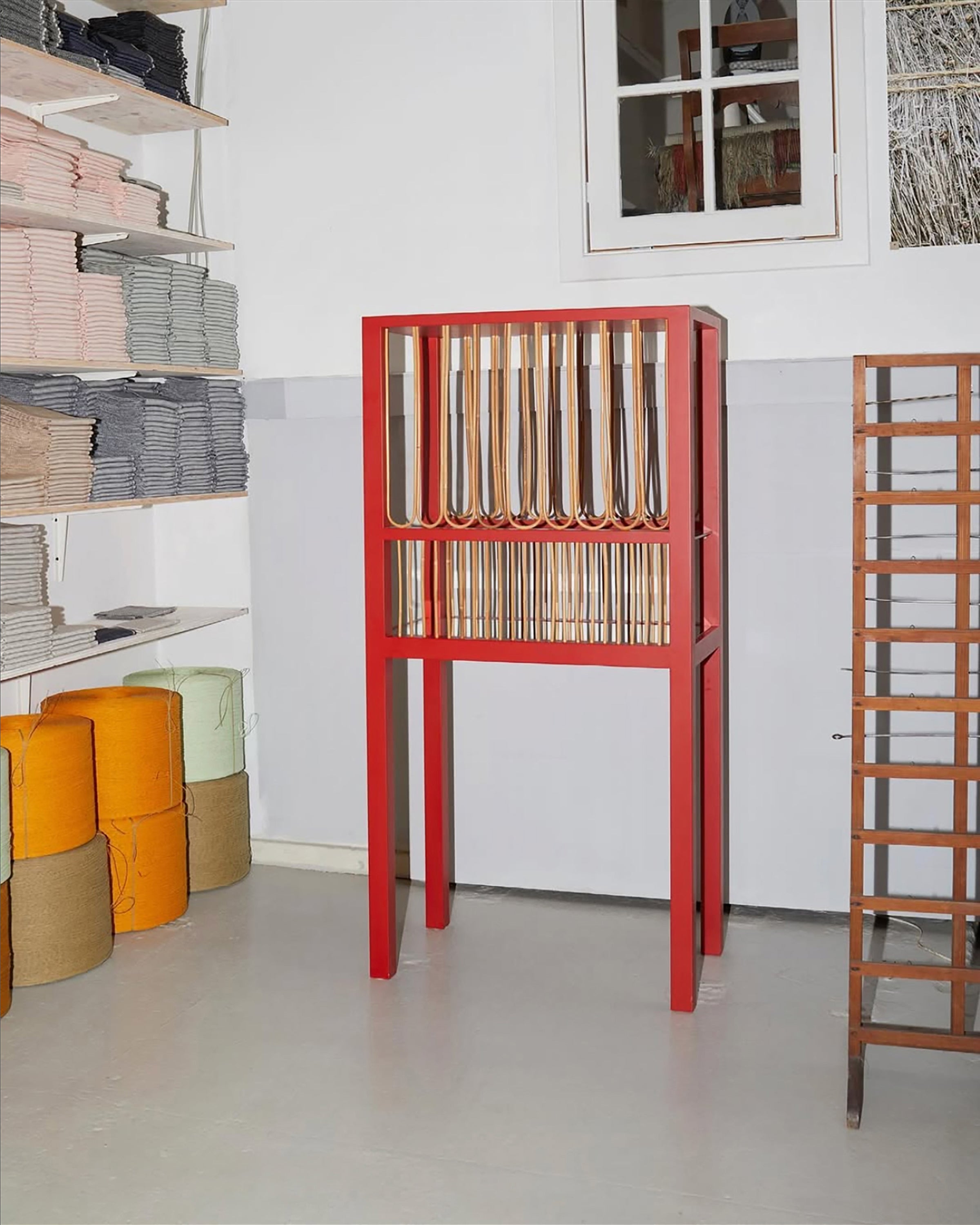Rattan Cabinet - Red